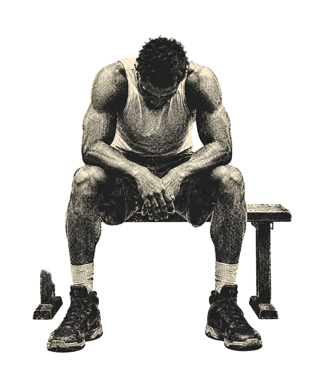 Athlete seated in quiet reflection