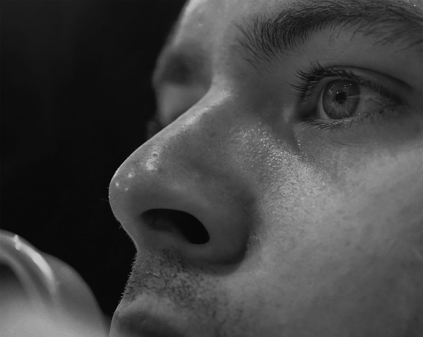 Close-up of an athlete's focused eyes